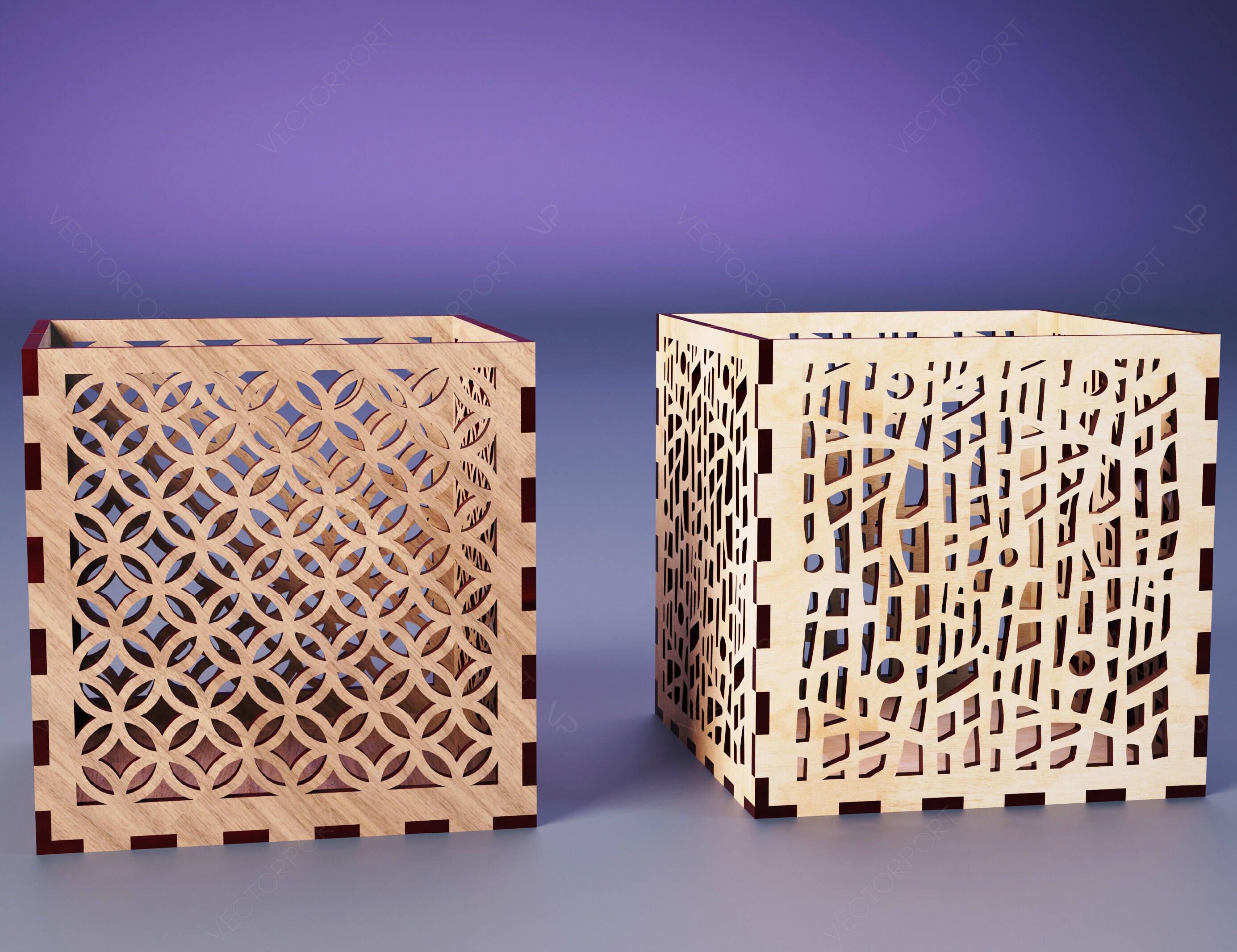 View of Decorative Laser Cutting Wooden Box Geometric Ornamental Gift - Etsy