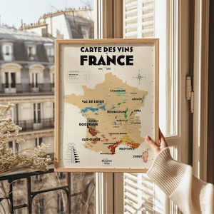 Carte des vignobles français - Affiche 30x40 cm ou 50x70 cm - Idée déco pour amoureux du vin et de la France image 3