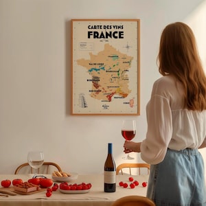 Carte des vignobles français - Affiche 30x40 cm ou 50x70 cm - Idée déco pour amoureux du vin et de la France image 6