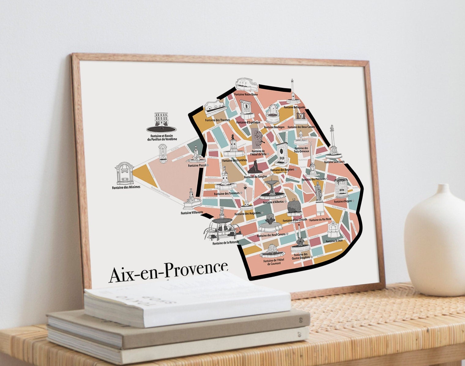 Carte Des Fontaines d'aix-En-Provence