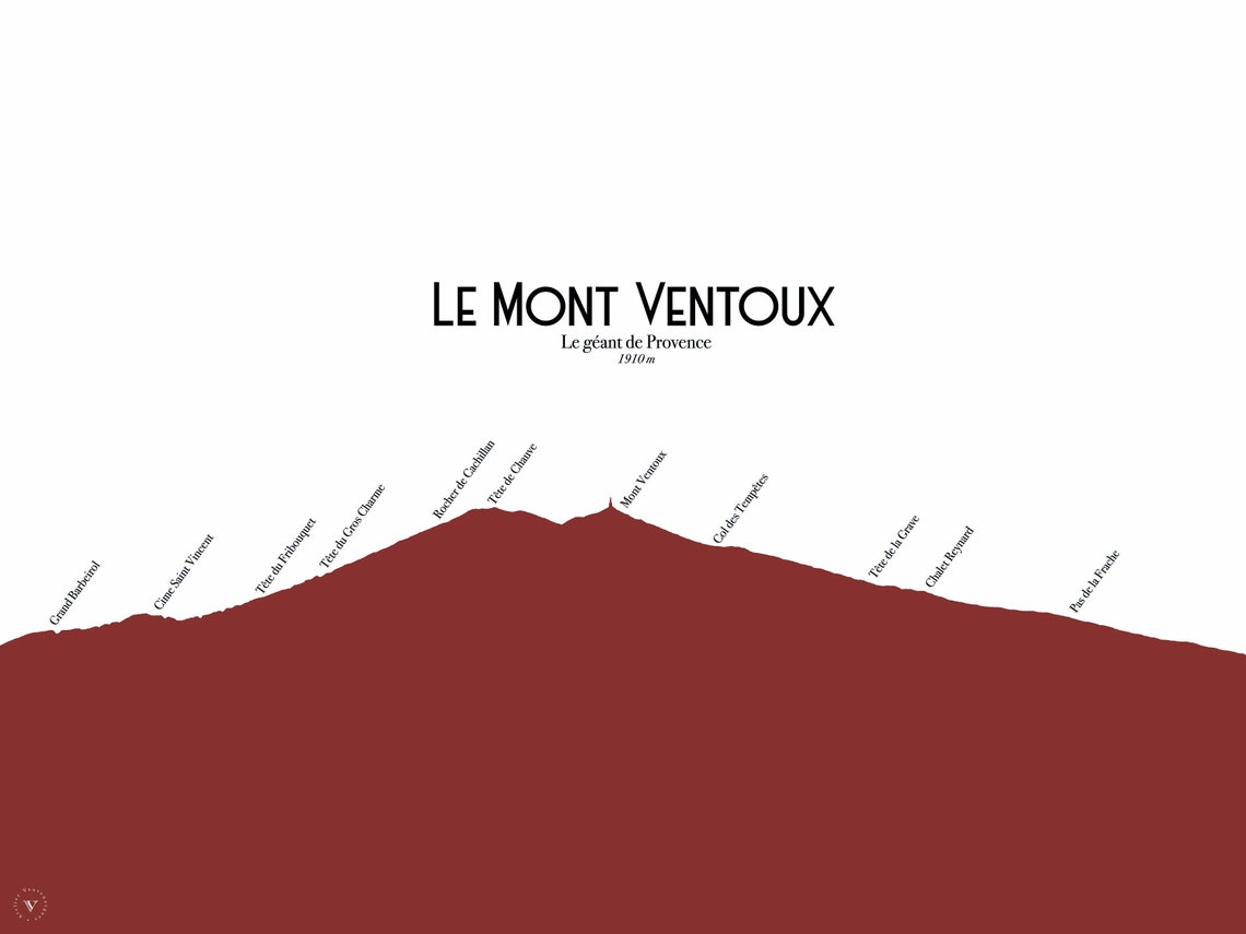 Map of Mont Ventoux Poster 30x40 Cm Gift Idea for Lovers Etsy