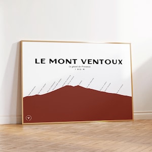 Carte du Mont Ventoux - Affiche 30x40 cm - Idée cadeau pour amoureux du Ventoux