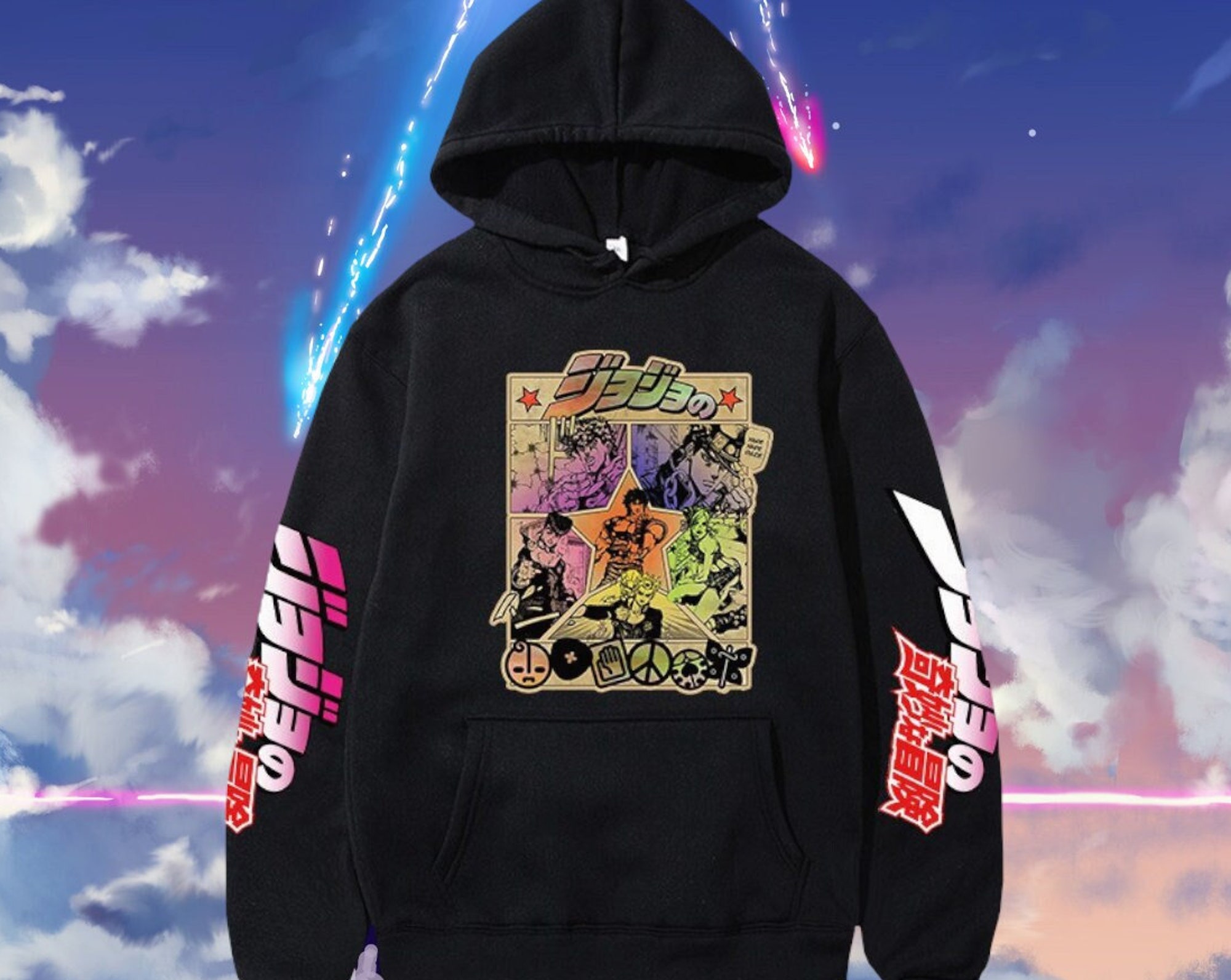 Discover Jojo's Bizarre Adventure Print Hoodie