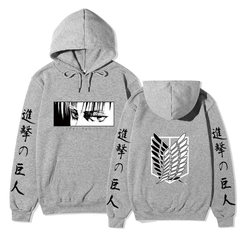 Levi Ackerman Hoodie Attack on Titan Graphic Print Pullover - Etsy