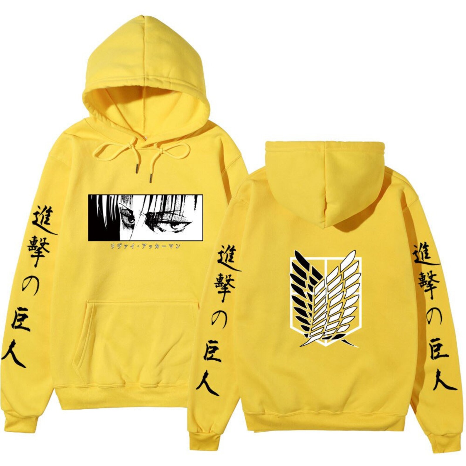 Levi Ackerman Hoodie Attack on Titan Graphic Print Pullover Etsy