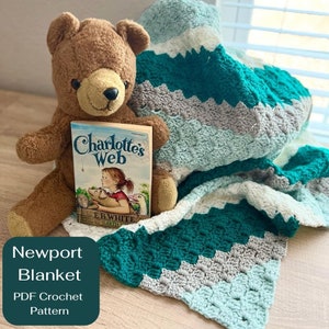 Couverture à rayures Newport, crochet d'un coin à l'autre, modèle de crochet facile, modèle pour débutants, point C2C, téléchargement PDF