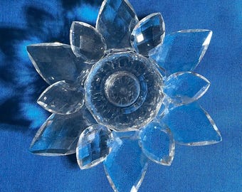 2003 SWAROVSKI Silver Crystal Water Lily Candleholder W/ Box  display picture 1