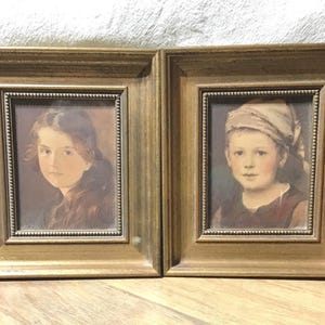 Antique HANSEL and GRETEL Prints Wood Framed