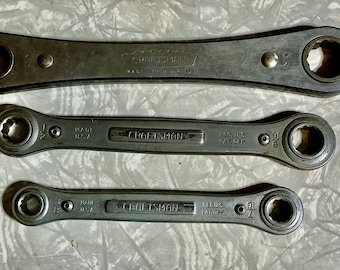 Vintage Craftsman 3 Pc.  Set Ratcheting Double End Box Wrenches