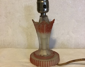 Vintage French Boudoir Art Deco Small Table Lamp