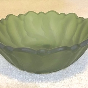 Doric Green Glass Footed Bowl