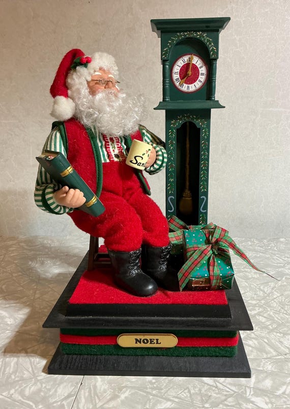 Vintage Holiday Creations Noel 1993 Santa Claus W/grandfather