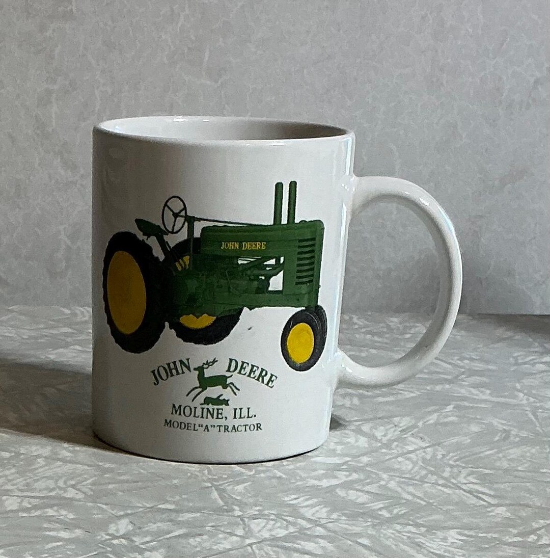 John Deere Coffee Mug Model A Tractor Collector Cup Moline White - Etsy