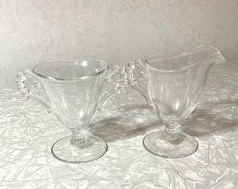 Imperial Glass Candlewick Sugar and Creamer Bowl -MCM