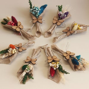 Mini bouquet di souvenir di fiori secchi da 50 pezzi, personalizzato per il favore degli ospiti