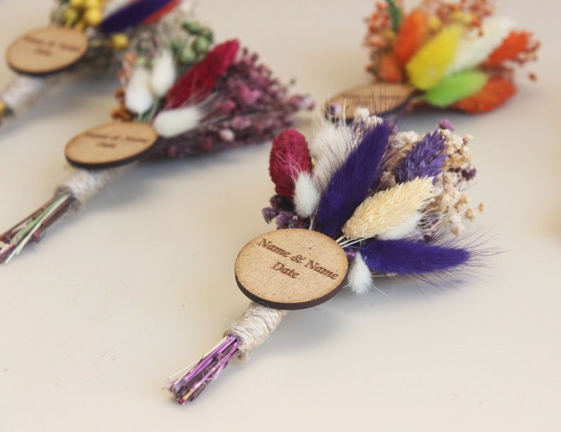 Mini Dried Flower Bouquet ,Wedding Favor Magnet , Personalized Gifts, Bridal Shower Favors, Wedding Party Favors , Rustic Wedding Gift Favor image 5