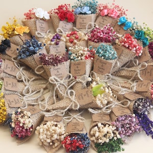 Mini bouquet di fiori secchi, bomboniera magnetica, regali personalizzati, bomboniere da doccia nuziale, bomboniere per feste di nozze, bomboniera da regalo di nozze rustica
