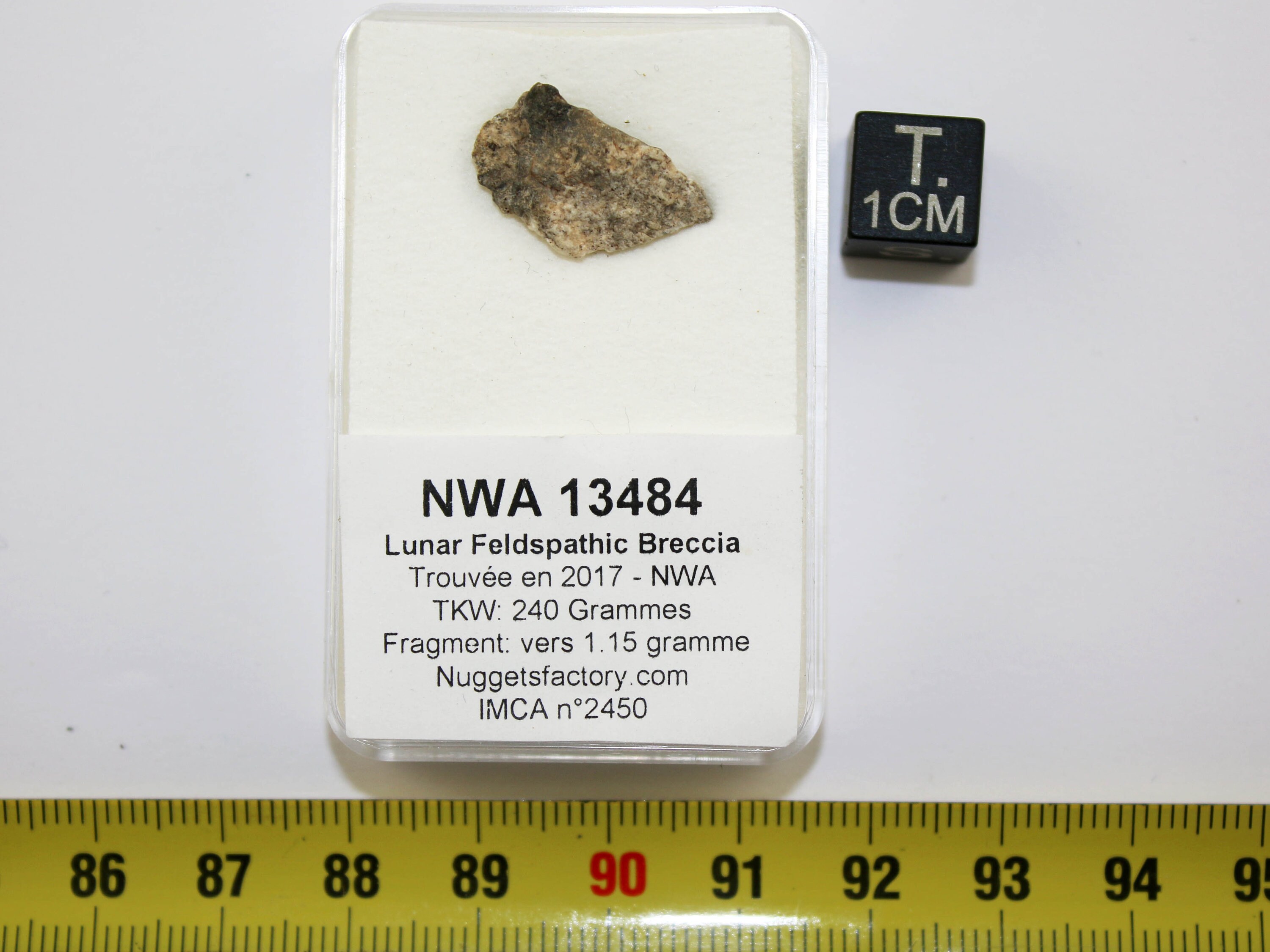 Lunar Meteorite NWA 13484 in a Box - Feldspathic Breccia (NWA