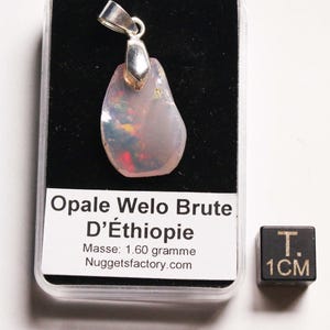 Raw Welo Opal pendant in a box (1.98 grams - 019**)