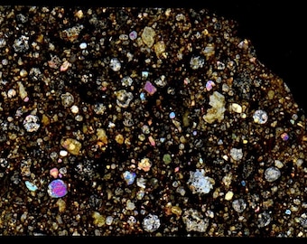 Thin section of meteorite NWA 6445, carbonaceous chondrite CO3 (NWA - 067*)