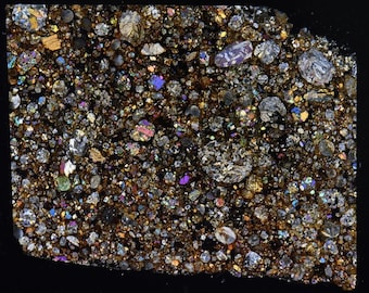 Meteorite thin section NWA 12577 - Chondrite L4 (NWA - 062*)