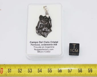 Campo del Cielo meteorite pendant necklace, crystal type (Argentina - 011**)