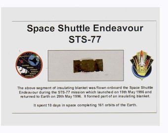 Map / display with a thermal cover fragment Original NASA STS - 77 (USA - 021**)