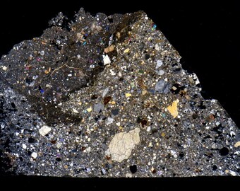 Meteorite thin section NWA 17153 - Eucrite Polymict (NWA - 059*)