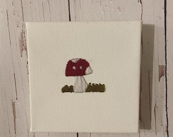 Magenta Embroidered Mushroom