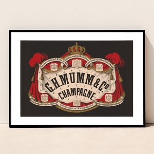 G.H. Mumm Champagne Giclée Art Print.  A4, A3, A2 & A1 sizes