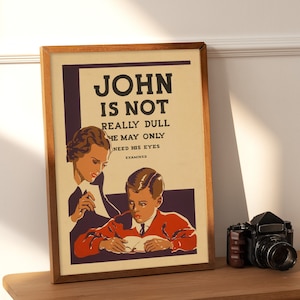 Eye Examination Poster, Giclée Art Print.  A4/ A3/ A2/ A1 sizes