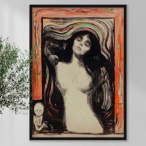 Edvard Munch Lithograph of Madonna Giclée Art Print.  A4/ A3/ A2/ A1 sizes