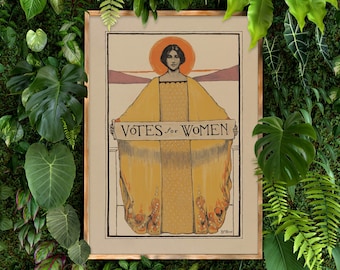 Votos para mujeres, Suffragettes Giclée Art Print. Tamaños A4/ A3/ A2/ A1