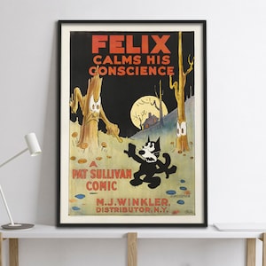 Felix de kat Giclée-kunstdruk.  A4/A3/A2/A1-formaten