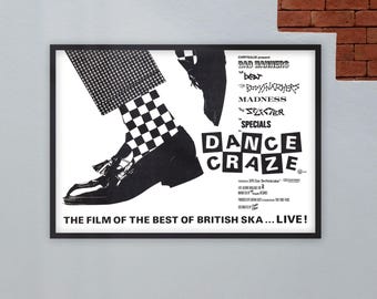 The Specials Madness TWO TONE 1979 UK Tour Poster. Ska Wall Art