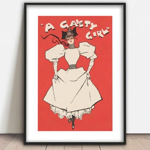 A Gaiety Girl, Musical Theatre Giclée Art Print.  A4/ A3/ A2/ A1 sizes