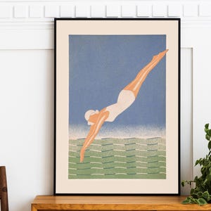 Art Deco Diver Giclée Art Print