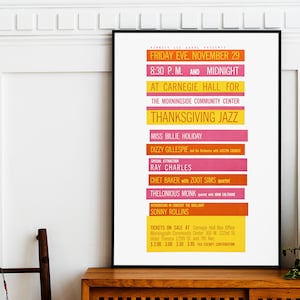 Jazz Concert Poster Giclée Art Print A4 /A3/ A2 sizes