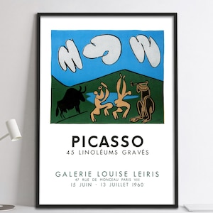 Pablo Picasso Exhibition Poster Giclée Art Print.  A4/ A3/ A2/ A1 sizes