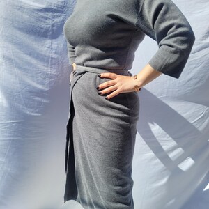 Vintage Stefanel Virgin Wool Midi Dress - Belted Waist, Women’s M image 13