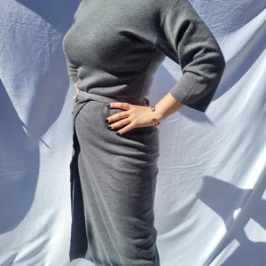 Vintage Stefanel Virgin Wool Midi Dress - Belted Waist, Women’s M image 12