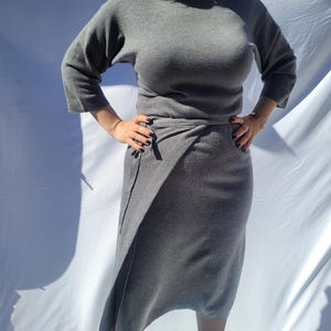 Vintage Stefanel Virgin Wool Midi Dress - Belted Waist, Women’s M image 1