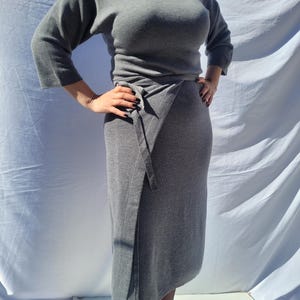 Vintage Stefanel Virgin Wool Midi Dress - Belted Waist, Women’s M image 15