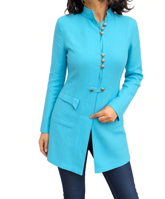 Steinbock, Steinbock Tirol 100% Linen Blazer – Light Blue Austrian Jacket