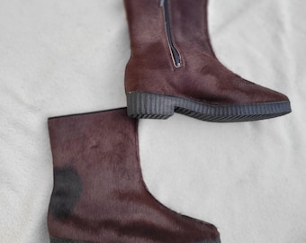 Botas vintage de piel de poni Zivago – Diseñador suizo, talla 38