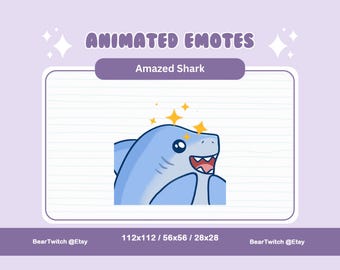 Animated Amazed Shark Emote | Twitch, Discord, YouTube (Digital Download)