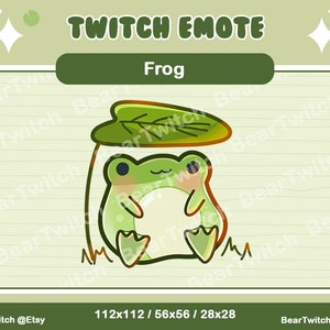 Kawaii Frog EMOTE - Twitch, Discord, YouTube / Cute Green Chibi Frog emoji for streamers