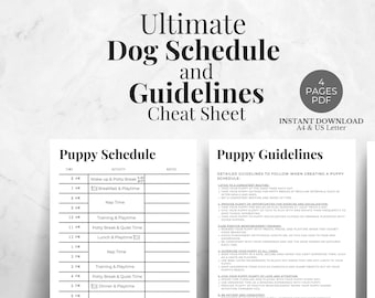 Puppy Schedule Puppy Guideline Puppy Planner Template Puppy Daily Schedule Dog Training Dog Chart Dog Walking Digital Potty Training Chart