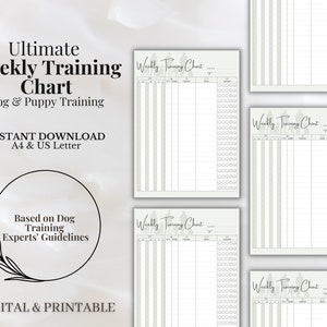 Weekly Dog Training Chart Instant Download Puppy Planner Template Dog Weekly Schedule Puppy Training Dog Chart Dog Planner Digital Dog Log