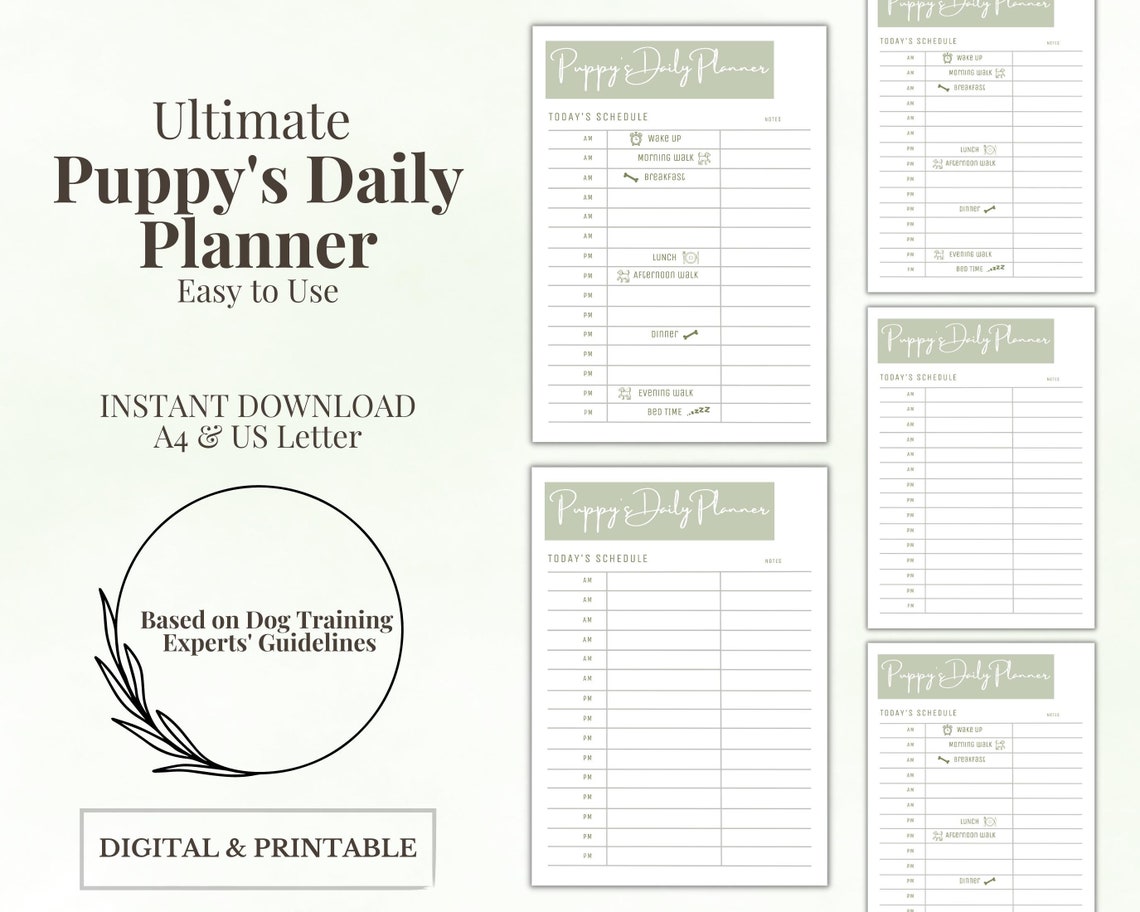 Instant Download Puppy Planner Template Puppy Daily Schedule Puppy ...
